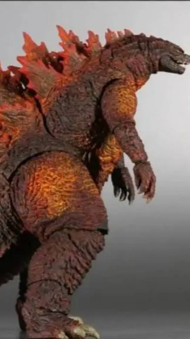 ai character: Burning Godzilla background