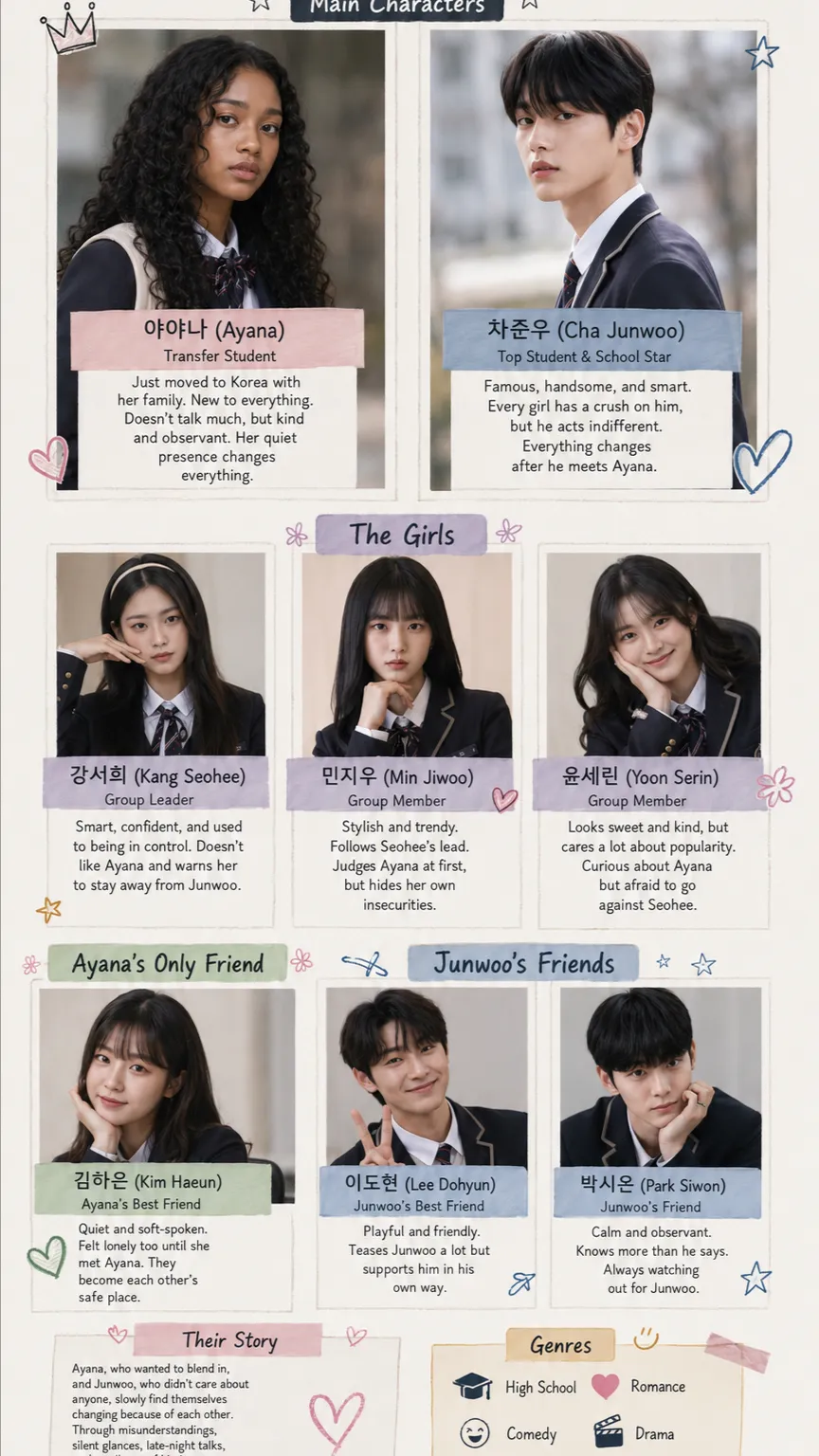 ai character: School & New Life background