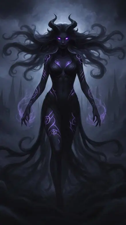 ai character: Demoness Myra  background