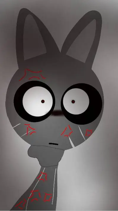 ai character: gray'scat mad...  background