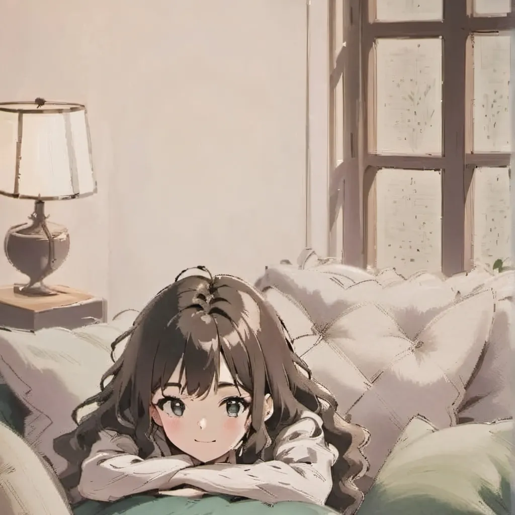 chat with ai character: cozy girl at house
