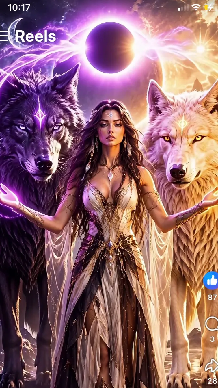 ai character: The Wolf Queen background