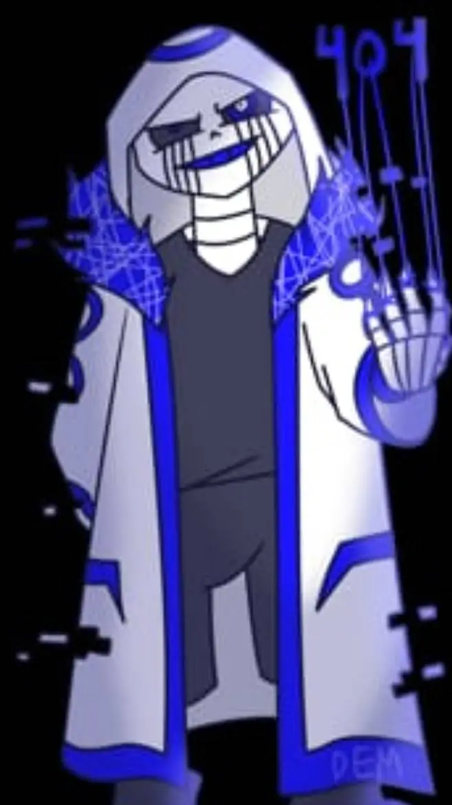 ai character: error 404 Sans background