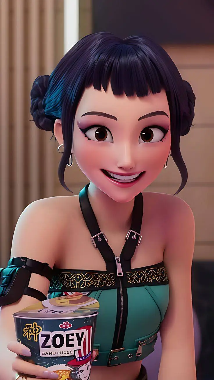 ai character: Zoey  background