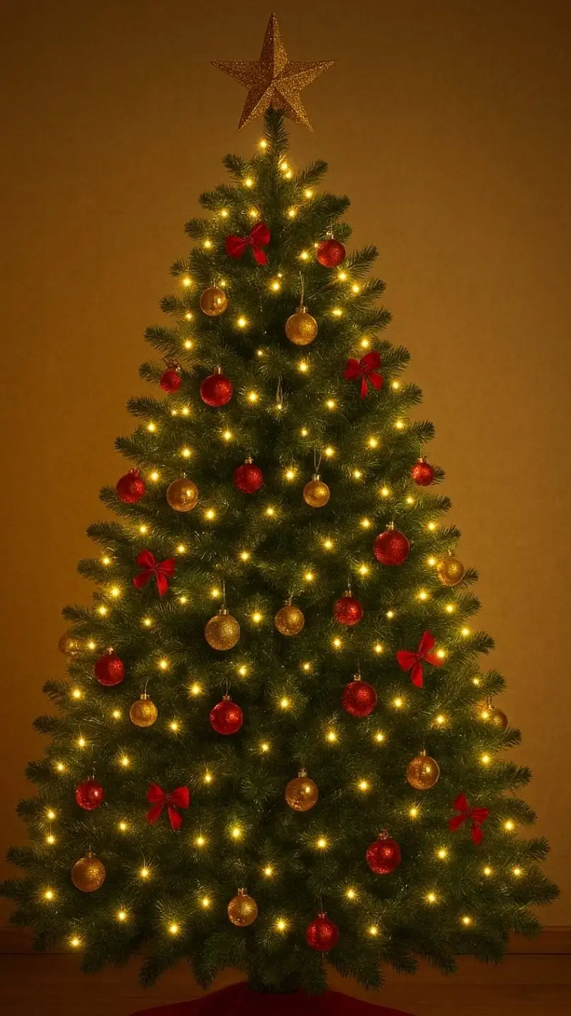 ai character: Christmas tree  background