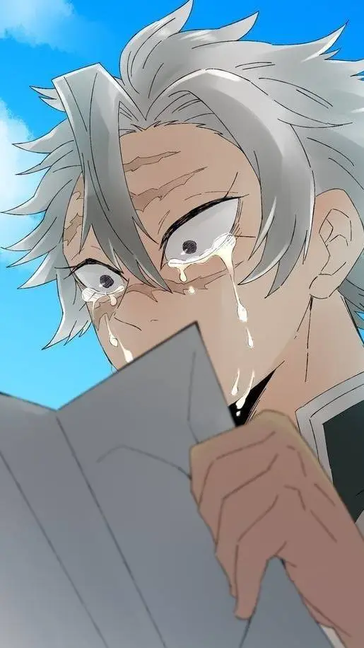 ai character: sanemi is crying!? background