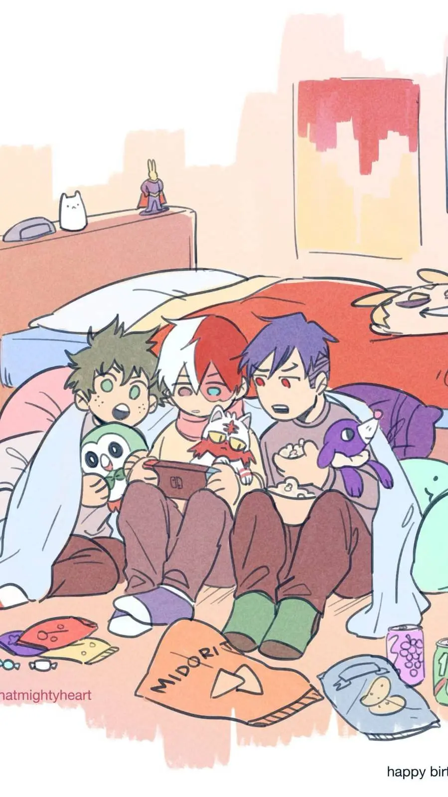 ai character:  Sleep over MHA  background