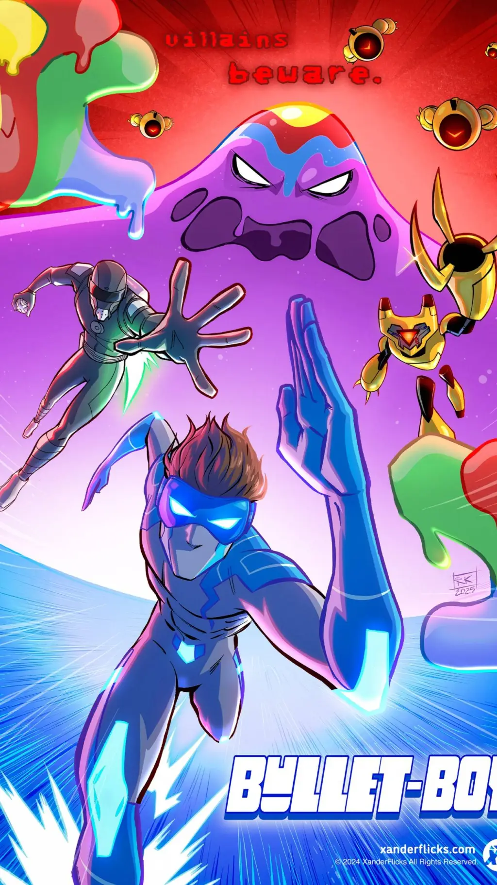 ai character: BULLET BOY COMICS background