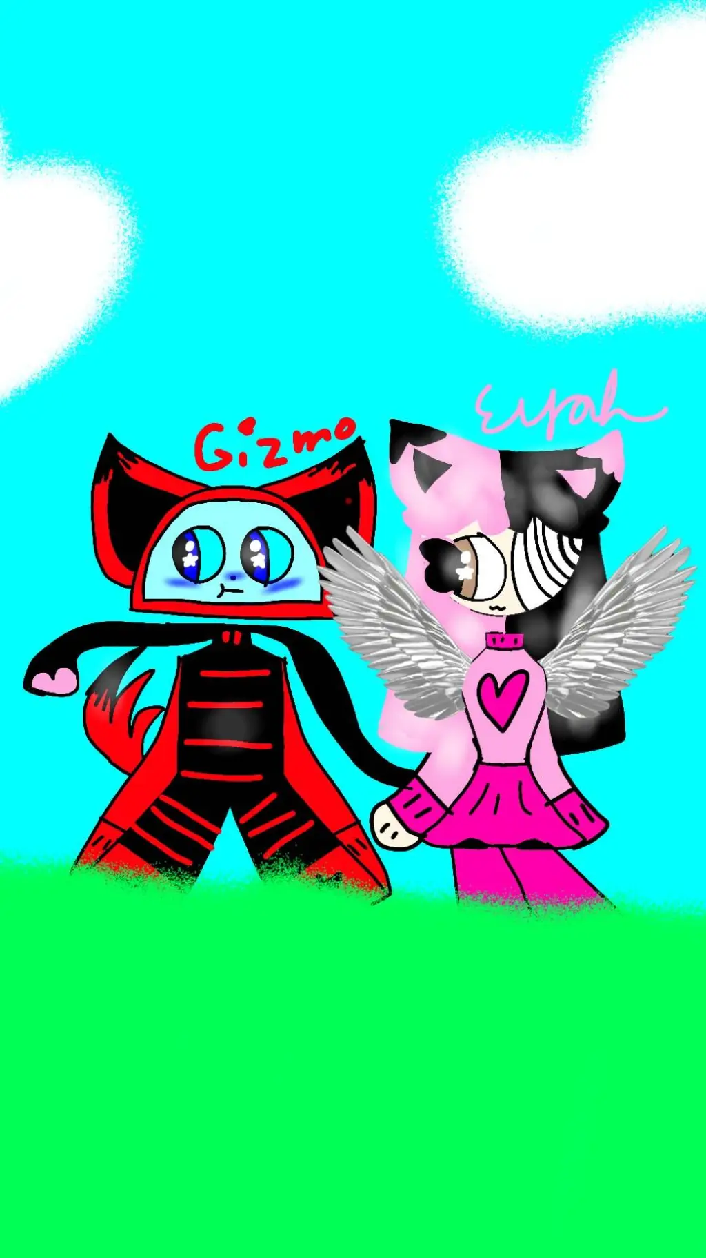 ai character: eyah and gizmo background