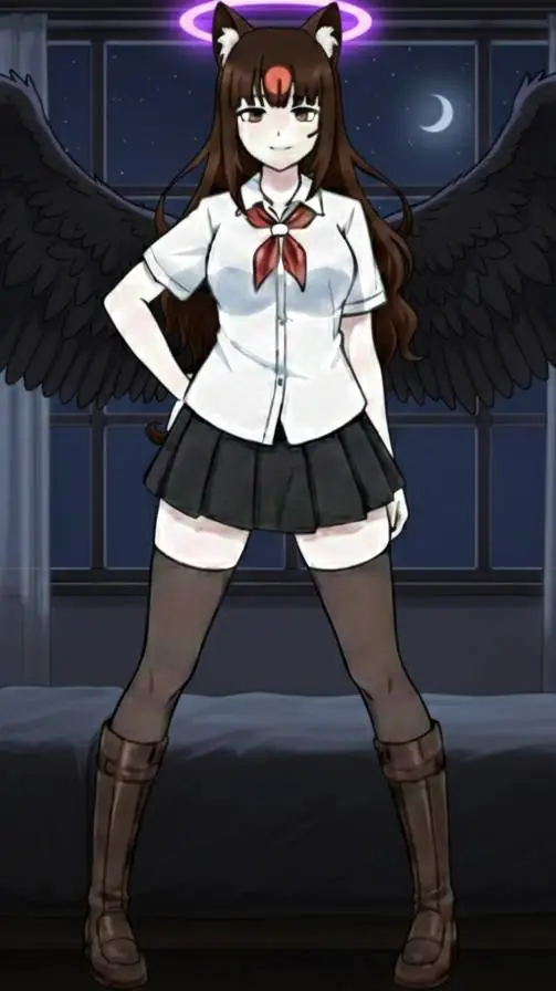 ai character: Angel oscuro background