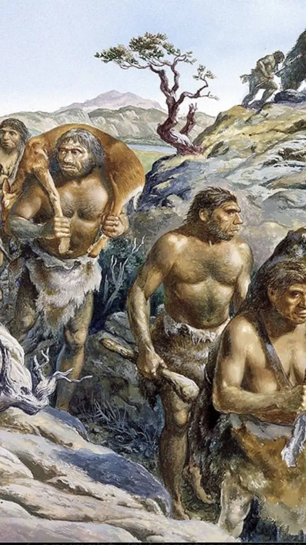 ai character: Ancient humans 💀 background