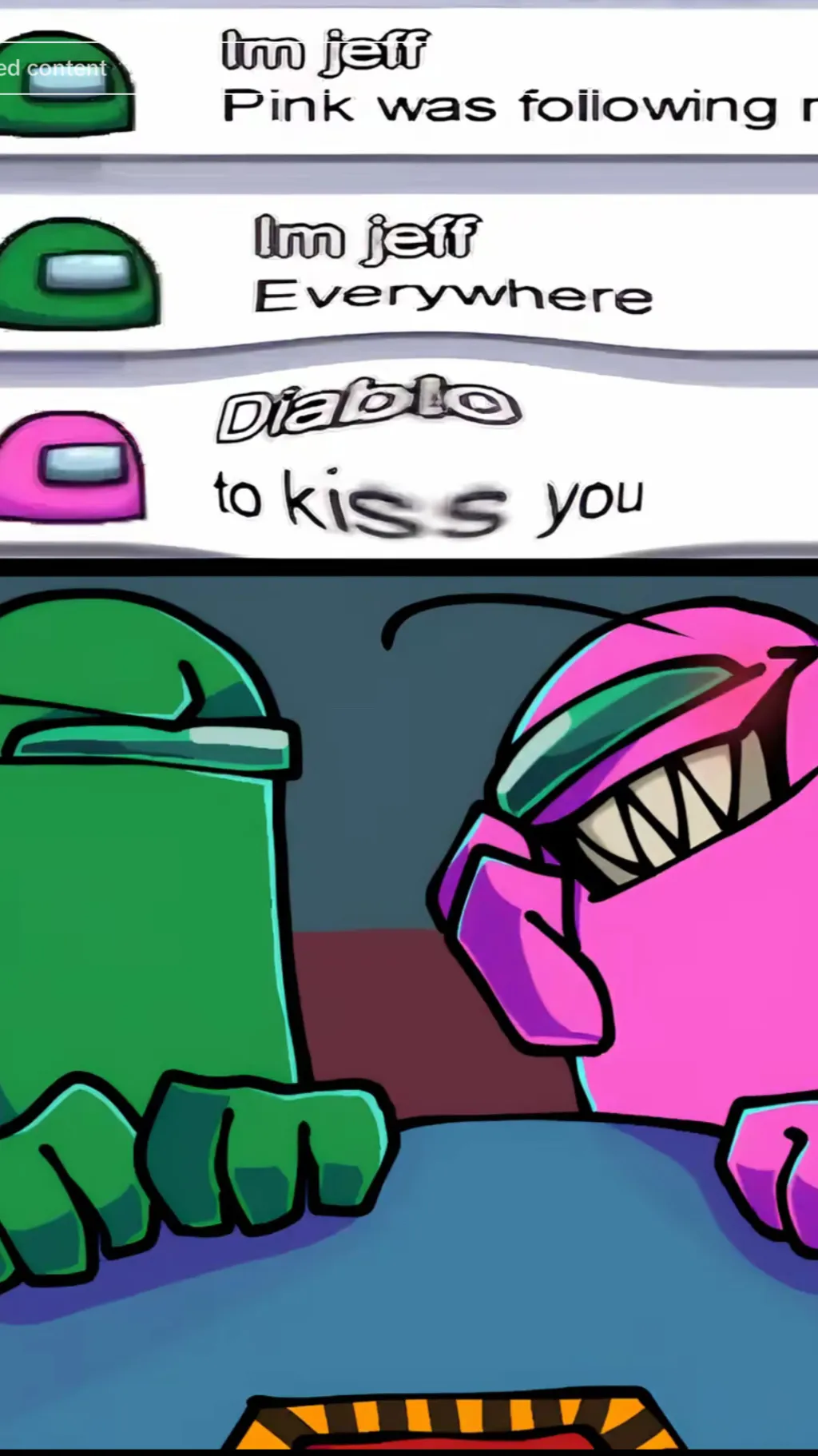 ai character: Green X Pink background