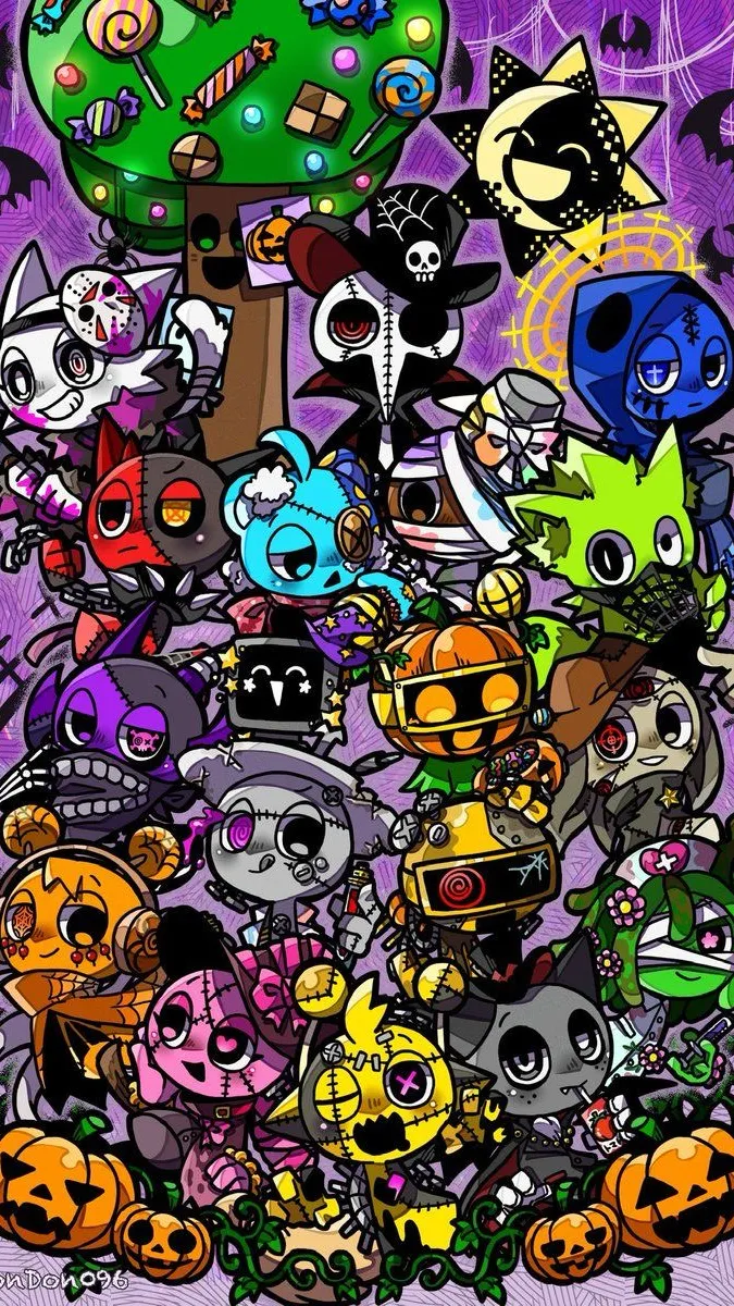 ai character: Sprunki Halloween background