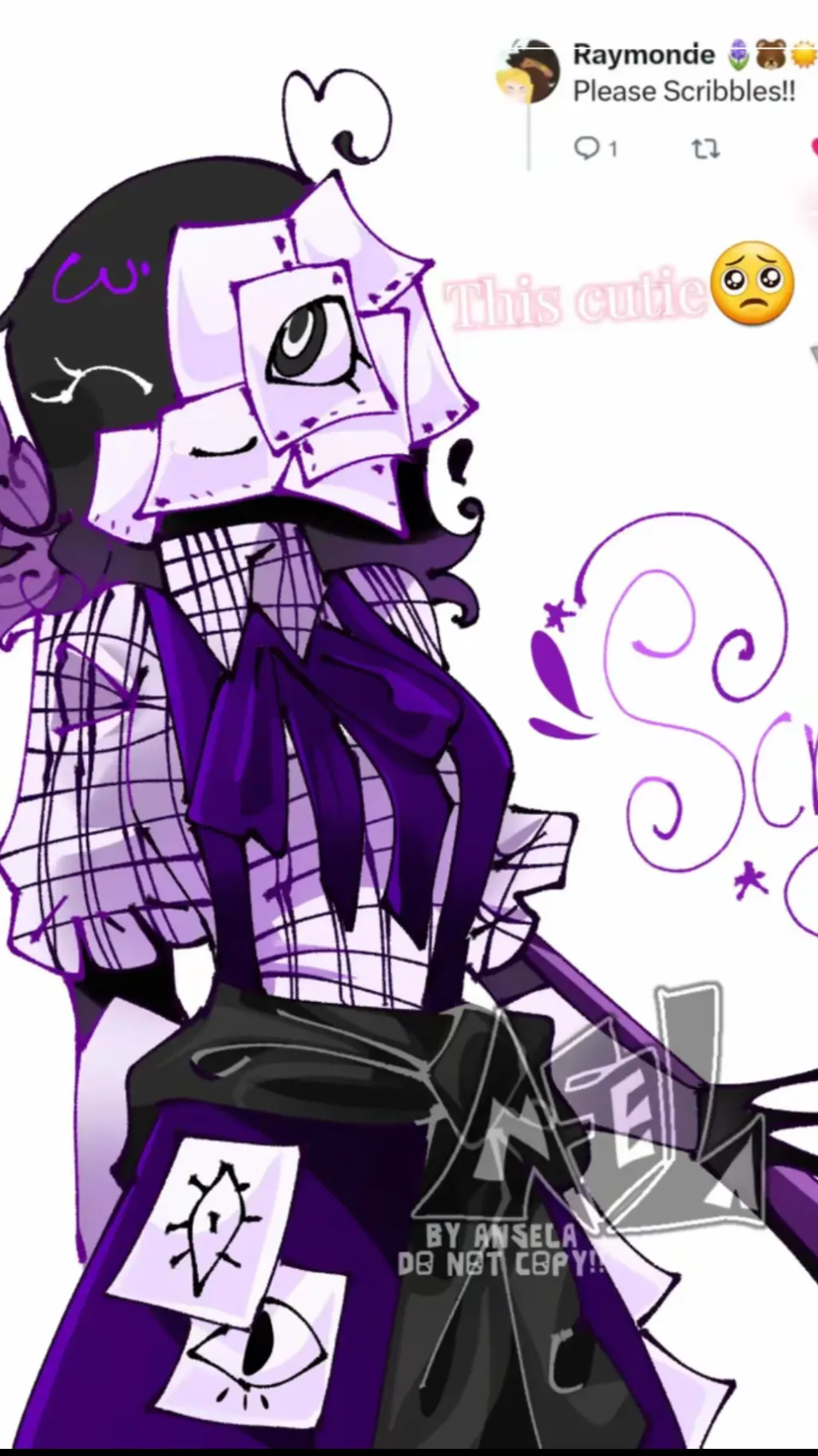 ai character: Scribbles background