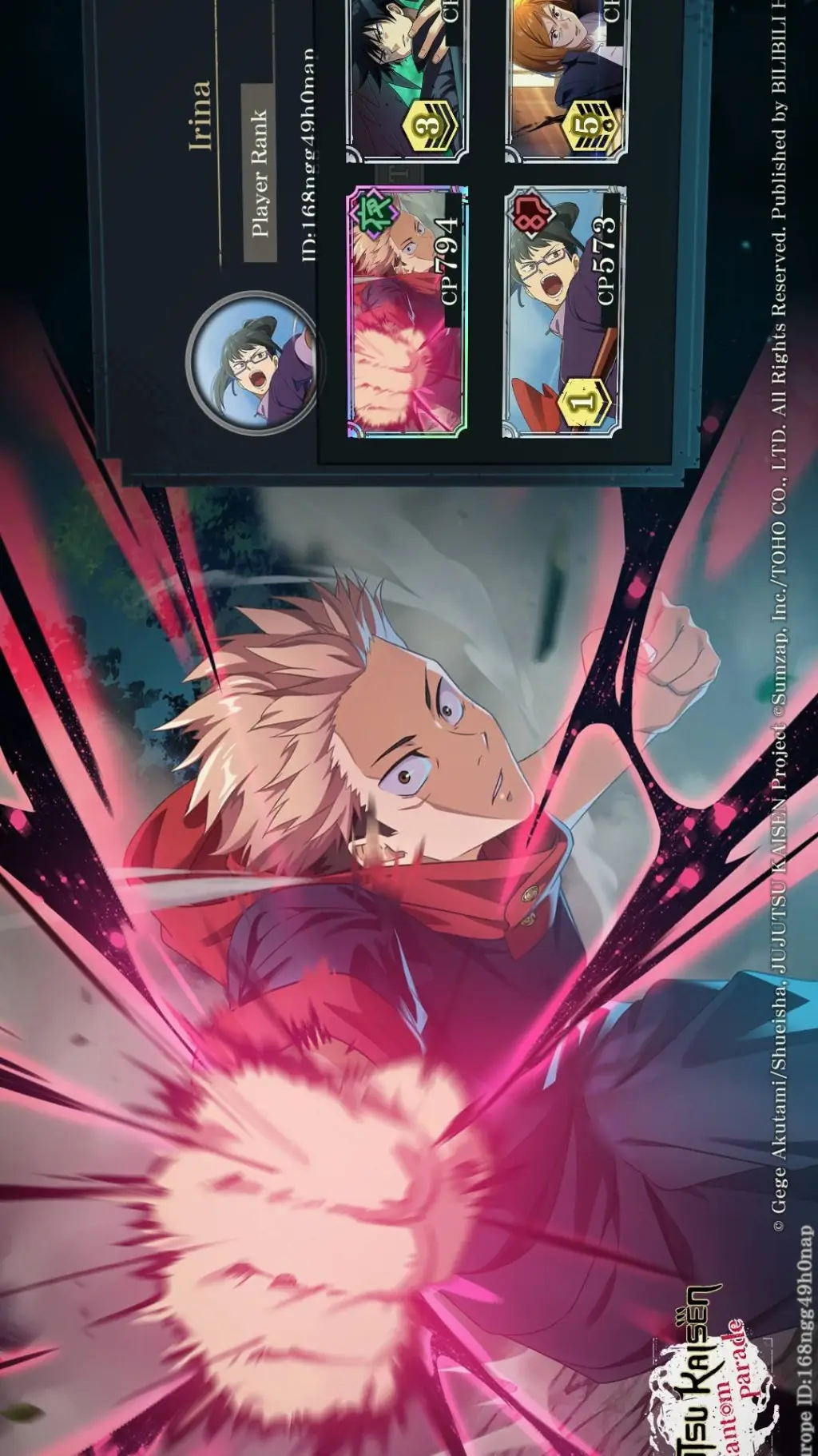 ai character: Yuji Itadory background