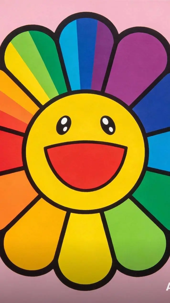 ai character: Rainbow flower  background