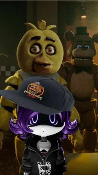 ai character: Uzi x FNAF 2 background
