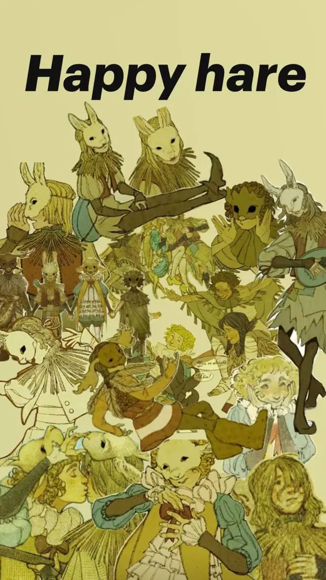 ai character: happy hare  background