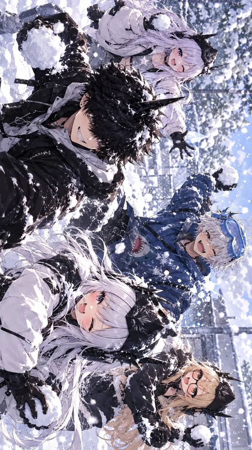 ai character: snowy day background