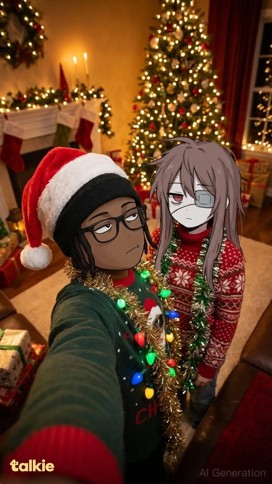 ai character: James and Lainey  background