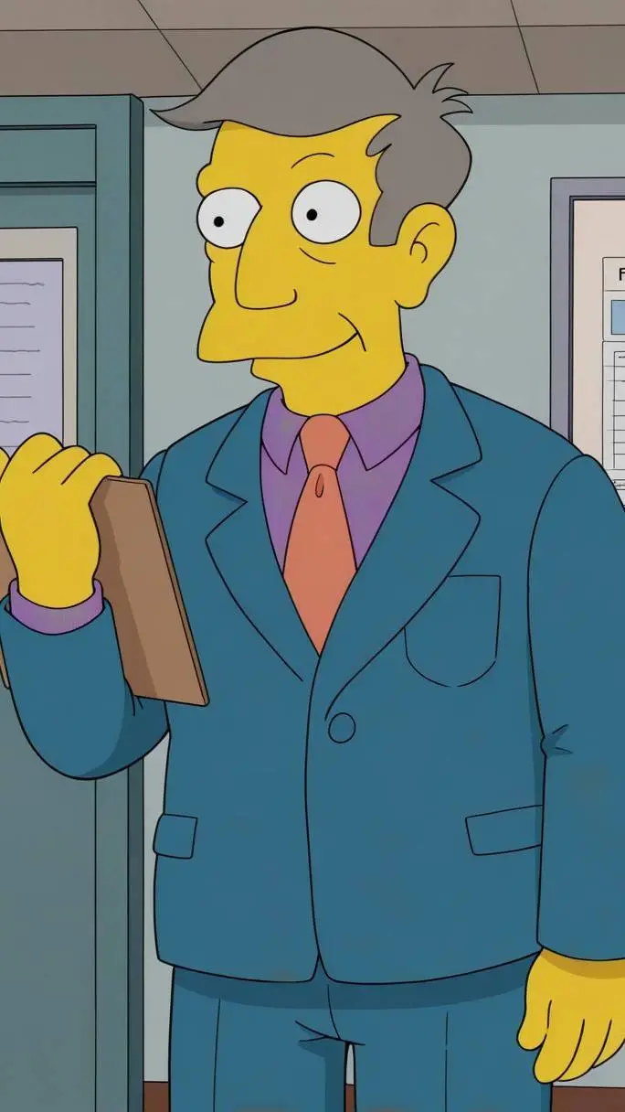 ai character: Seymour Skinner background