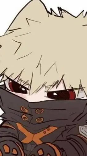 ai character: bakugo chibi  background