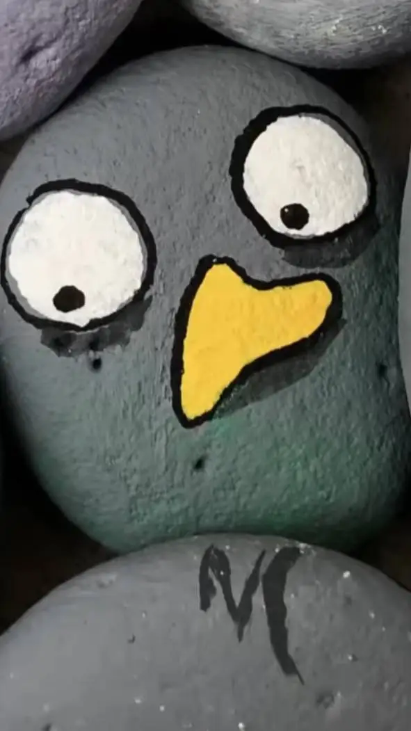 ai character: Bird Rocks background
