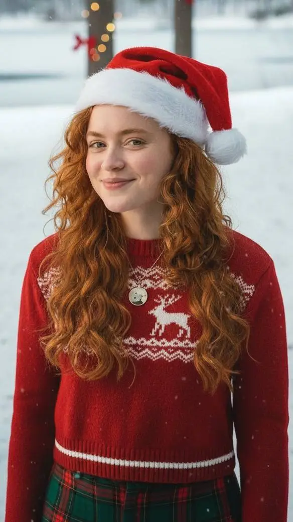 ai character: Hawkins Christmas background