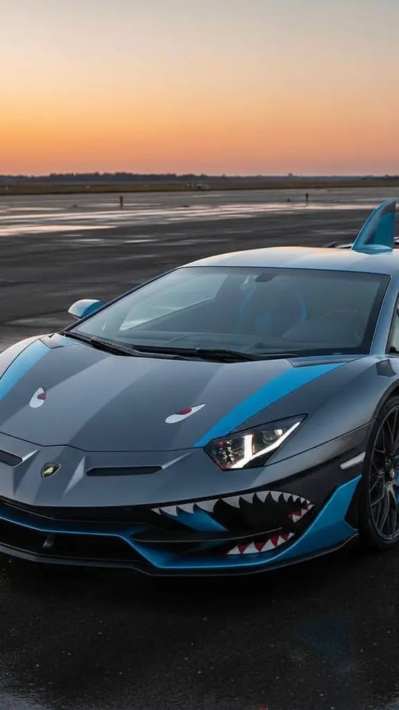 ai character: AventadorSVJ Shark background