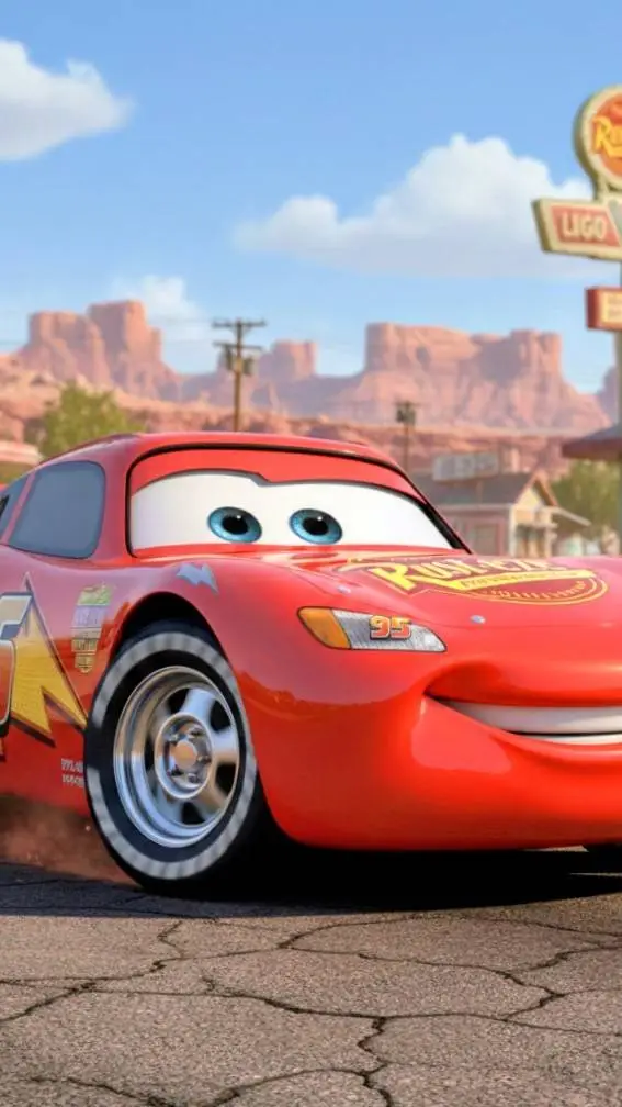 ai character: Lightning McQueen  background