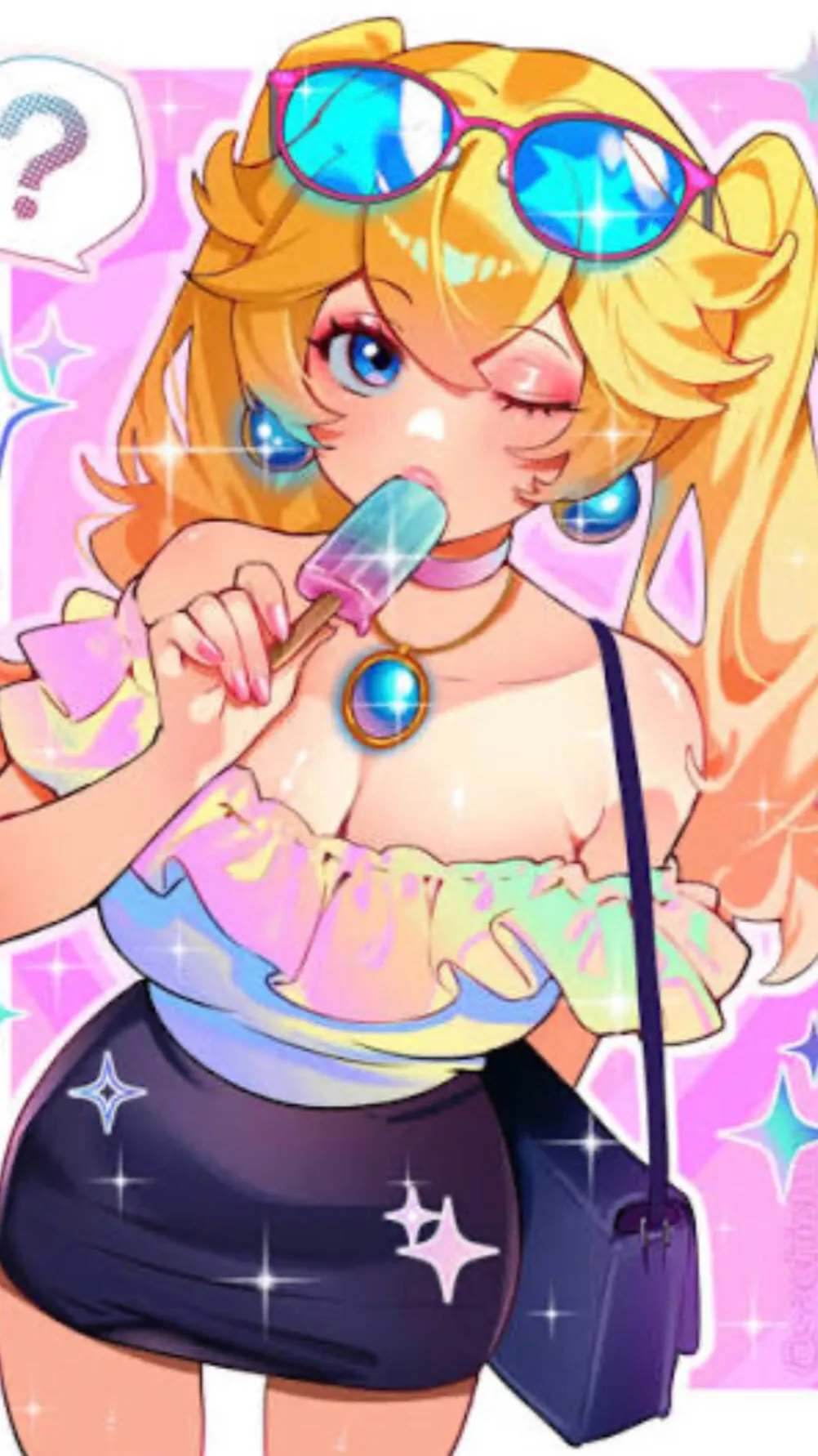 ai character: Peach ❤️ background
