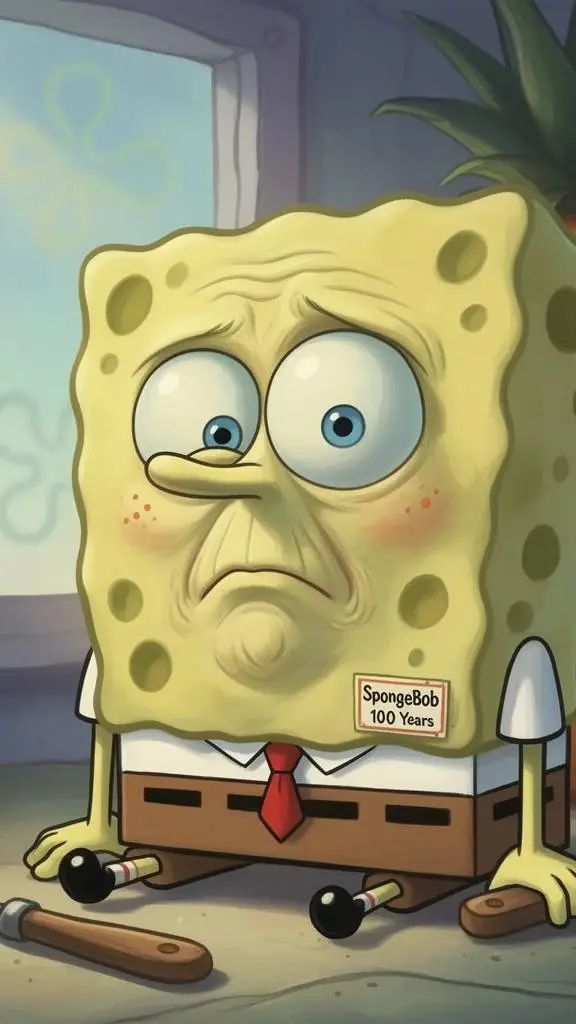 ai character: Cursed AI SpongeBo background