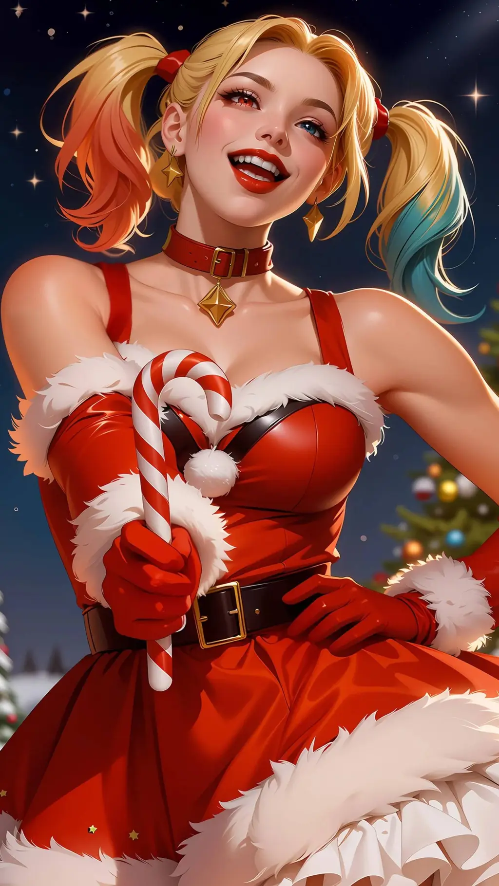 ai character: Christmas Harley background