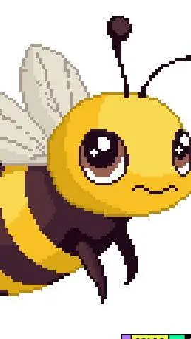 ai character: Pixel art bee background