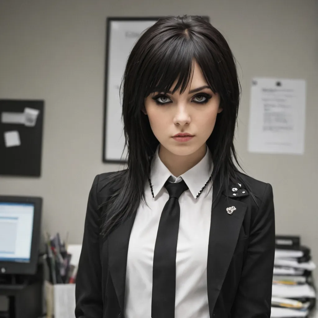 chat with ai character: Emo Secretary GF