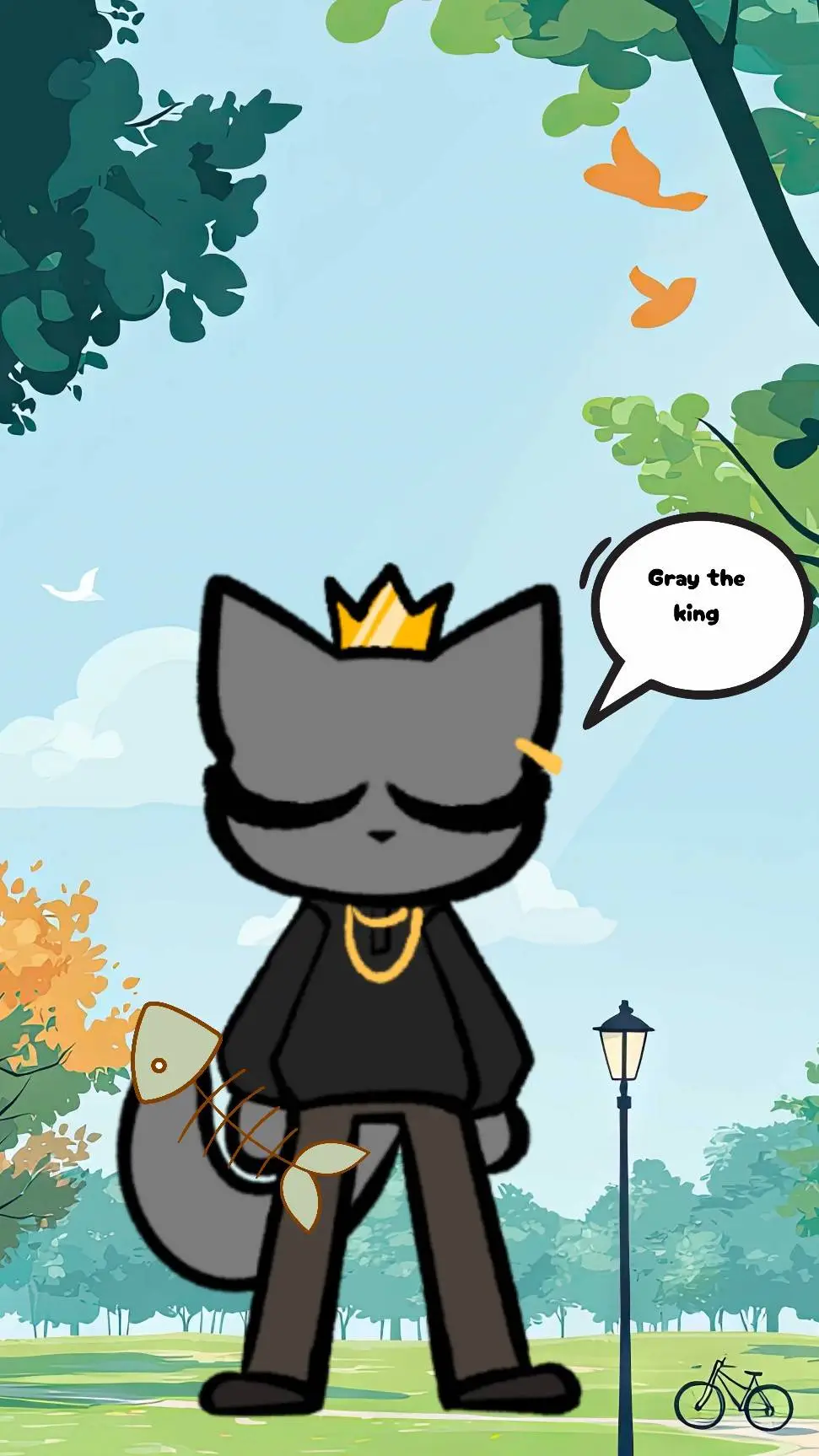 ai character: Gray king background