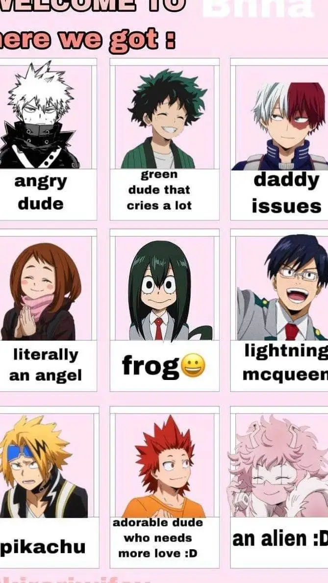 ai character: Mha pick me! background