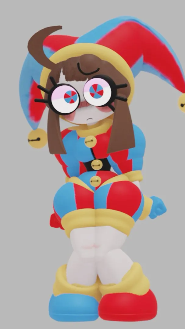 ai character: Stylized Pomni background