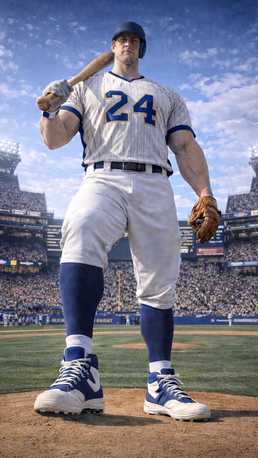 ai character: Baseball player  background