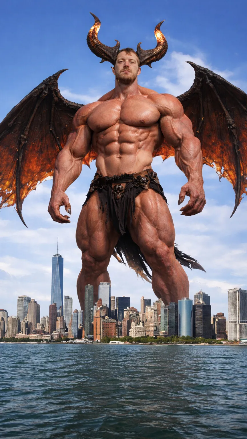 ai character: Giant demon  background
