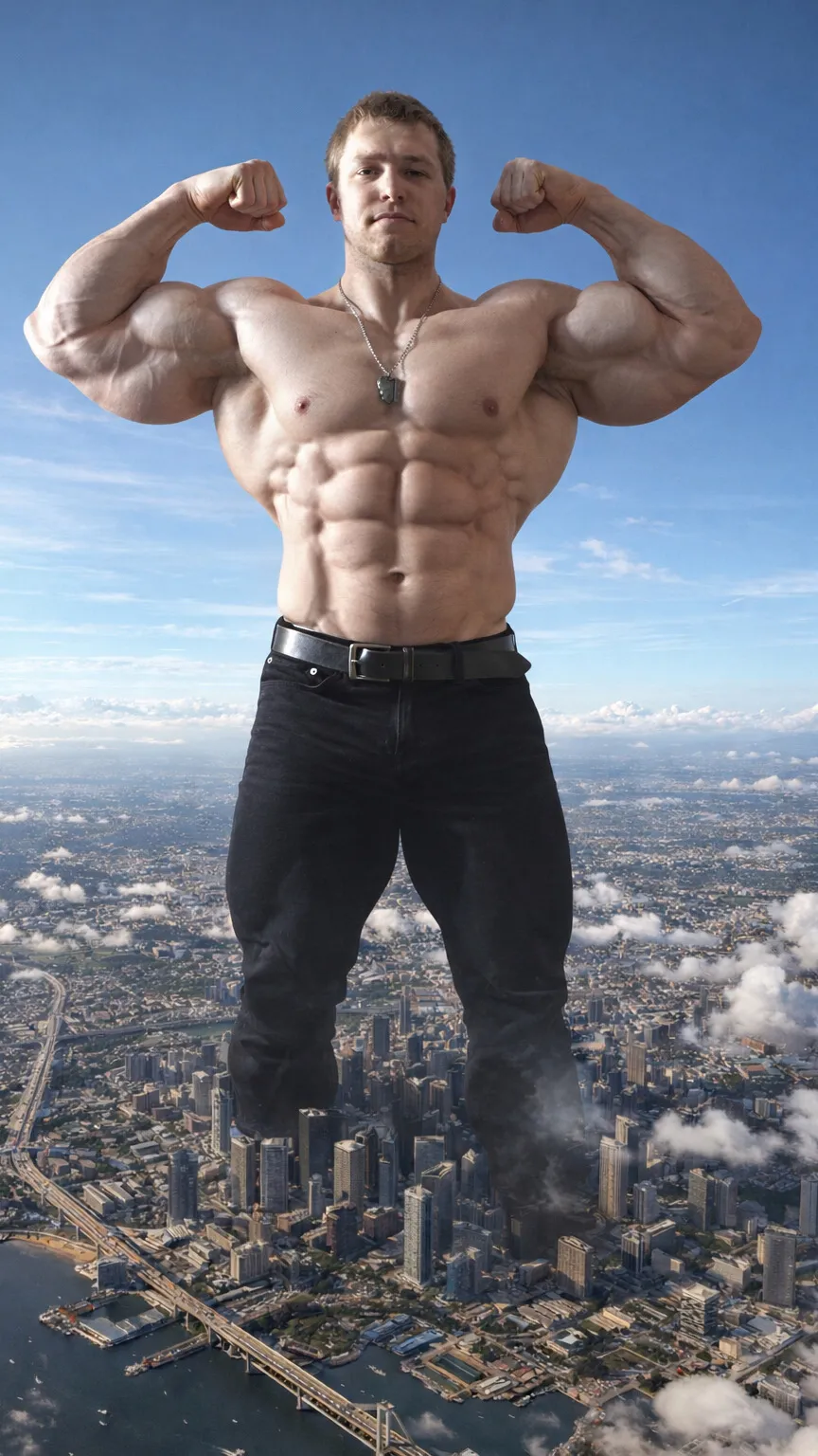 ai character: Big bodybuilder  background