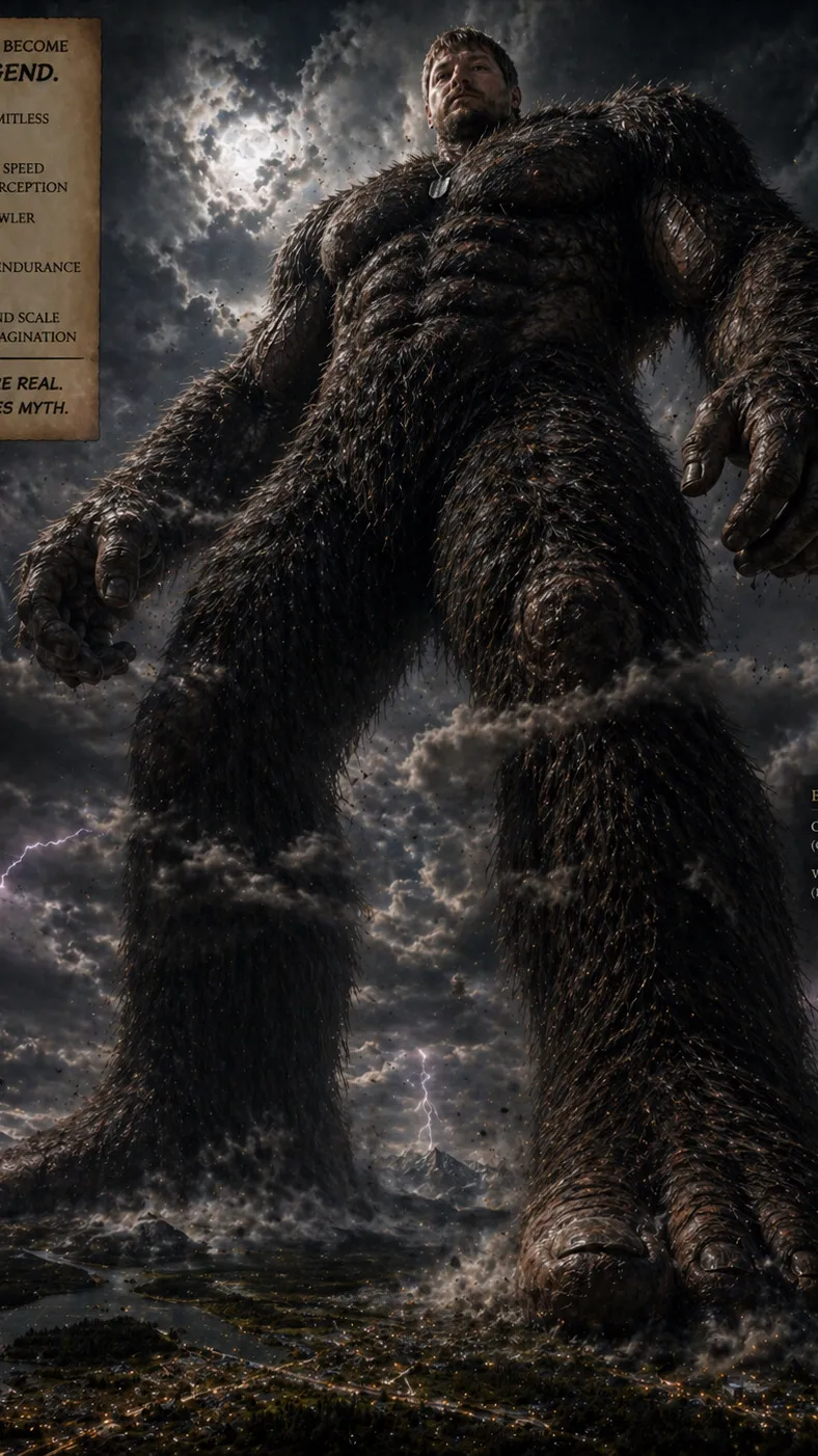 ai character: Giant foot  background