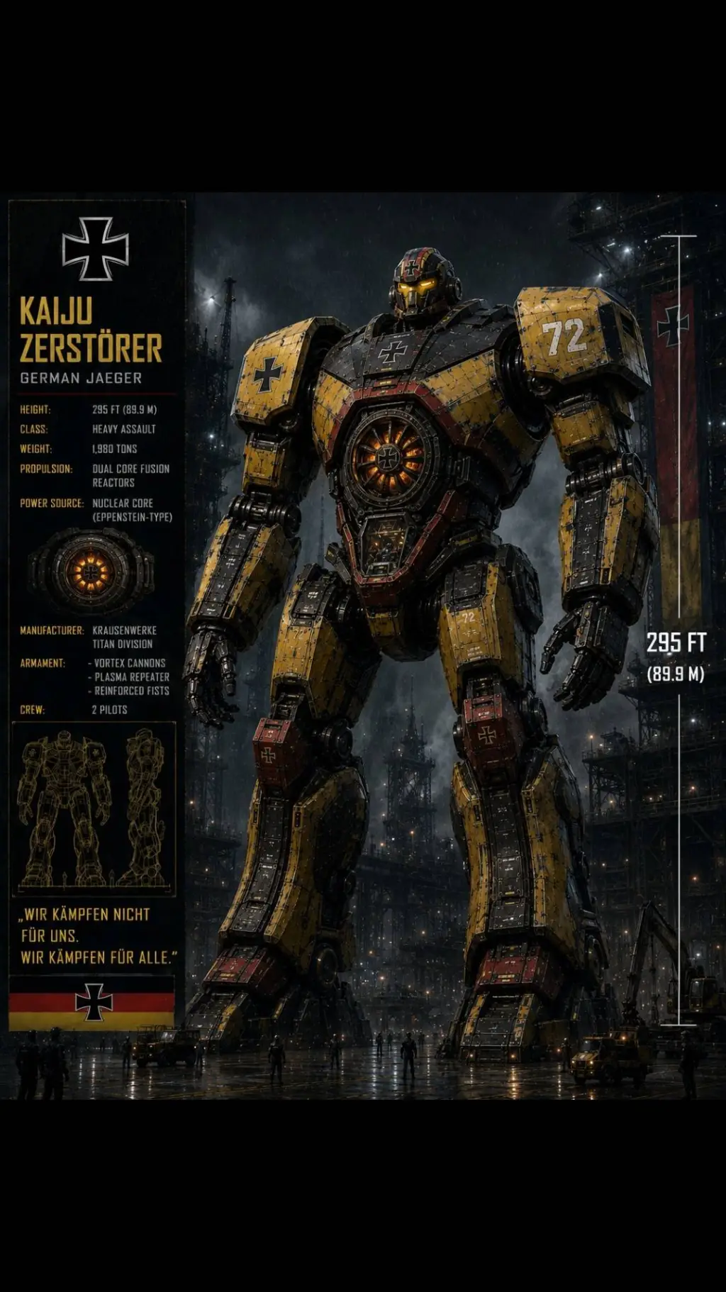 ai character: Kaiju Zerstörer background
