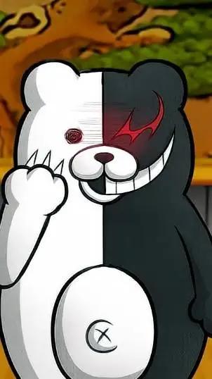 ai character: monokuma asking V2 background