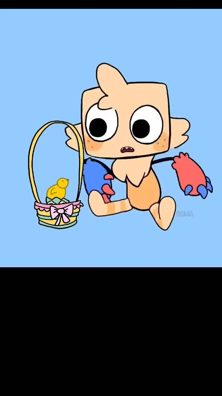 ai character: goob eating egg background
