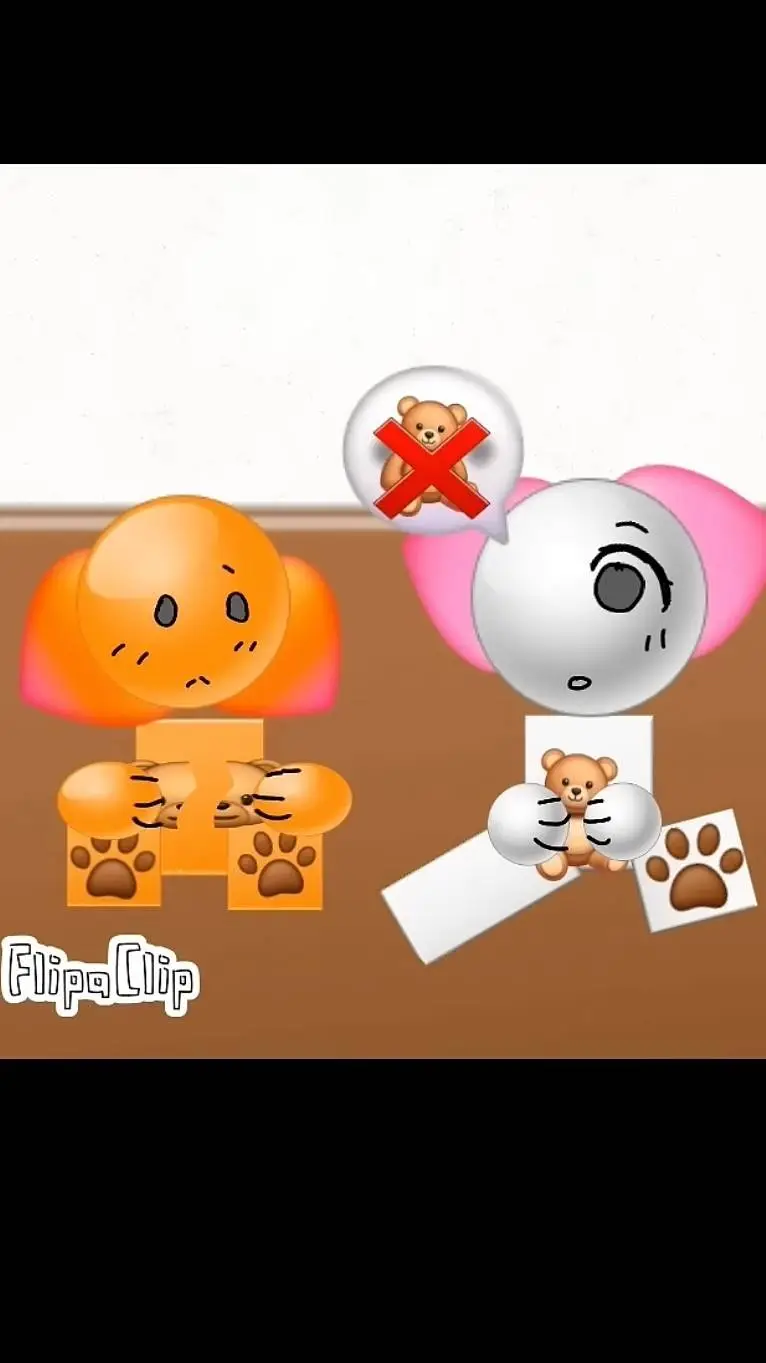 ai character: orange n pinkwhite background