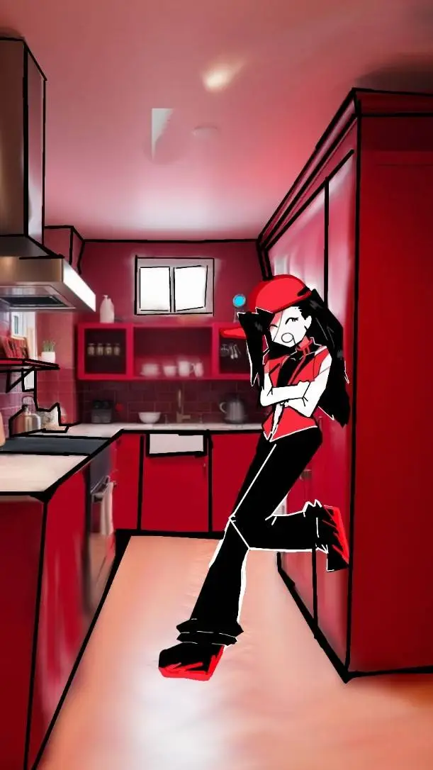 ai character: cooking with yi xi background