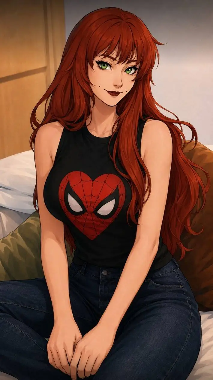ai character: Mary Jane 👩🏻‍🦰❤️🕸️ background