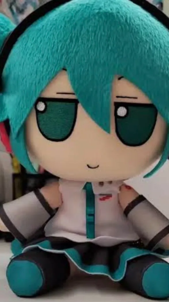 ai character: ￼￼ Miku fumo  background