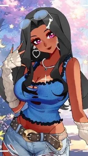 ai character: Maria Fernanda 🩵💋 background